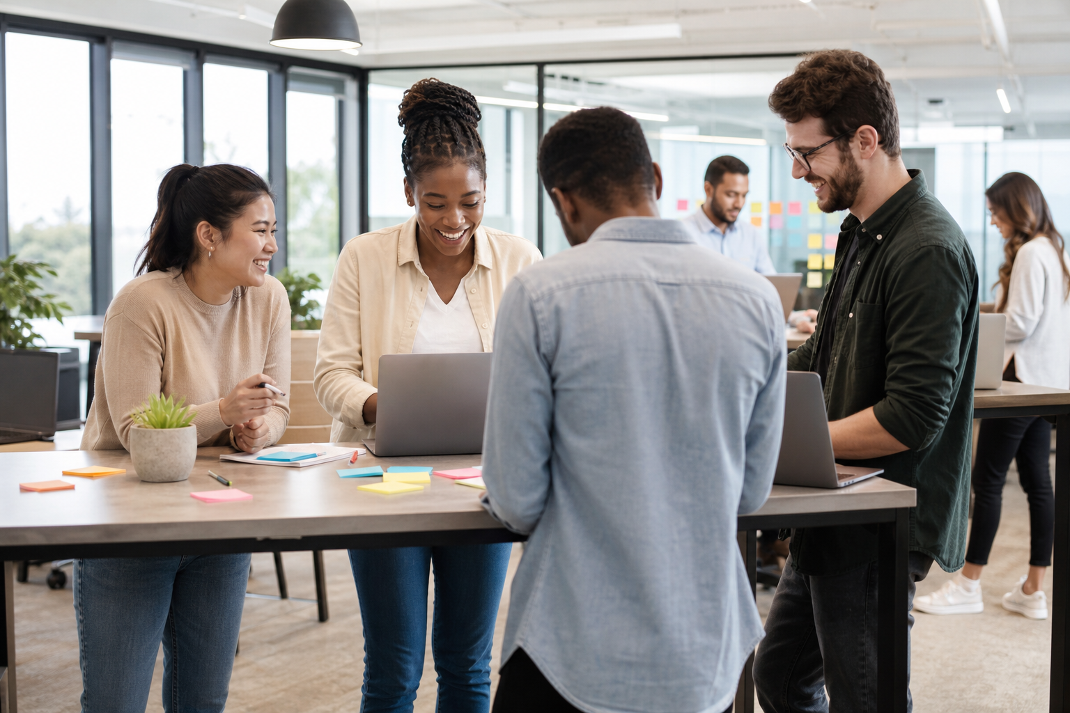 Digitopper team collaborating in a modern technology office
